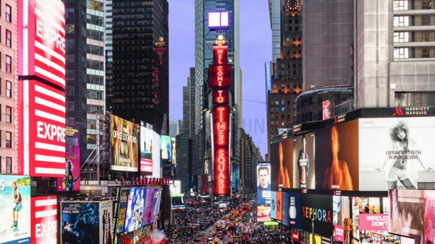 نصب تلویزیون تبلیغاتی LED جدید سامسونگ در مرکز نیویورک با ویژگی های جدید