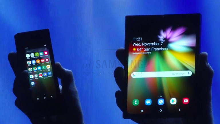 نمایش گوشی تاشو سامسونگ در نمایشگاه CES 2019
