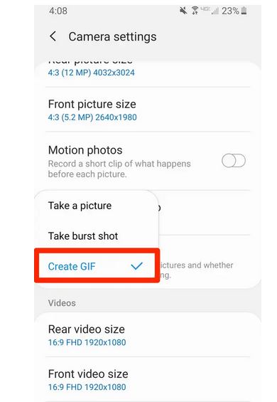 نحوه ساختن GIF با استفاده از دوربین S10  و به اشتراک گذاری فایل گیف