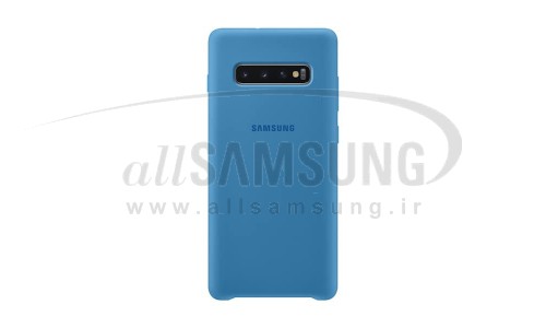 گلکسی اس 10 پلاس سامسونگ سیلیکون کاور آبی Samsung Galaxy S10+ Silicone Cover Blue EF-PG975TB