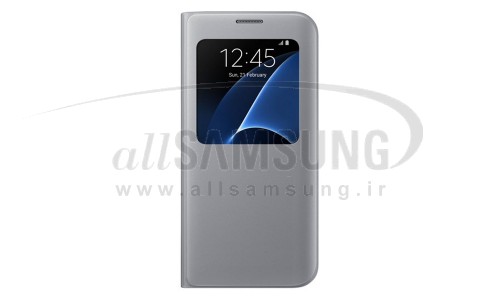 گلکسی اس 7 اج سامسونگ اس ویو کاور نقره ای اورجینال Samsung Galaxy S7 edge S View Cover Silver EF-CG935P