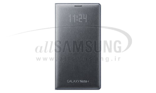 گلکسی نوت 4 سامسونگ ال ای دی فلیپ ولت خاکستری Samsung Galaxy Note4 LED Flip Wallet Gray
