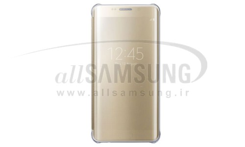 گلکسی اس 6 اج پلاس سامسونگ کلیر ویو کاور طلایی Samsung Galaxy S6 edge + Plus Clear View Cover Gold