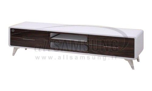 میز تلویزیون سامسونگ مدل R740 سفید هایگلاس ترک Tv Stand R740 White High Gloss