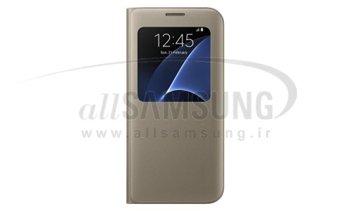 گلکسی اس 7 سامسونگ اس ویو کاور طلایی Samsung Galaxy S7 S View Cover Gold