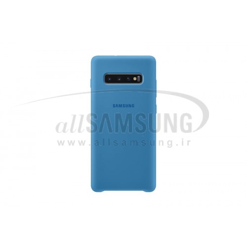 گلکسی اس 10 پلاس سامسونگ سیلیکون کاور آبی Samsung Galaxy S10+ Silicone Cover Blue EF-PG975TB