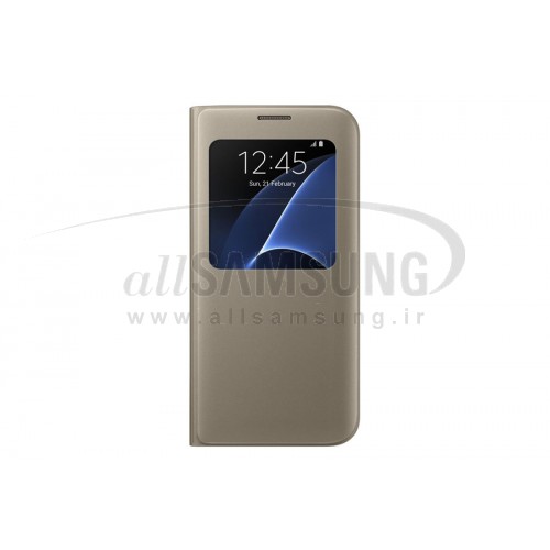 گلکسی اس 7 سامسونگ اس ویو کاور طلایی Samsung Galaxy S7 S View Cover Gold
