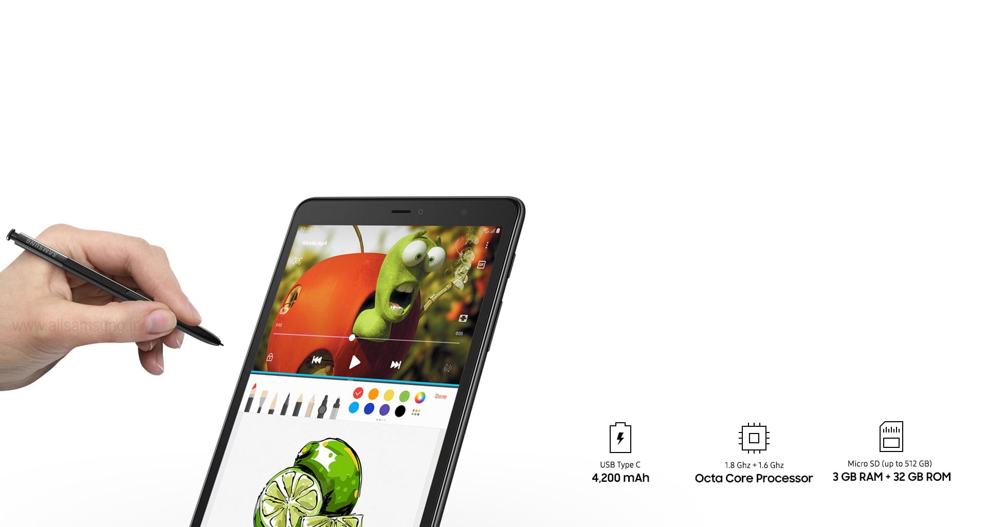 تبلت Galaxy Tab A با قلم S pen، همواره همراه شما